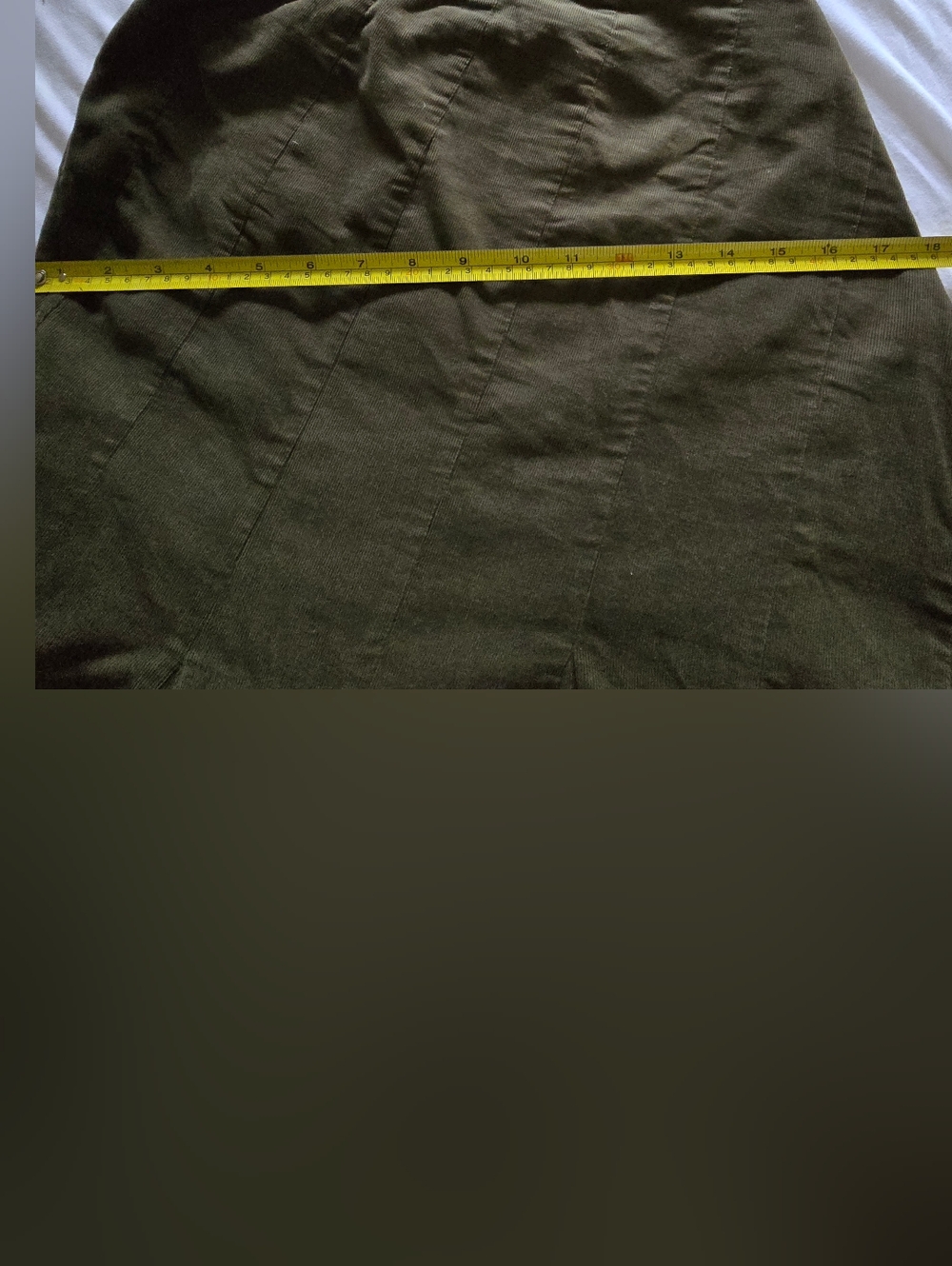 Lois Crayon Skirt Midi Olive Fit&Flare Pinwheel Corduroy Line Cottagecore Boho M - Picture 11 of 12